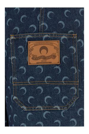 Dark blue cotton denim Bermuda shorts MARINE SERRE | USH008ARDEN0002BL80